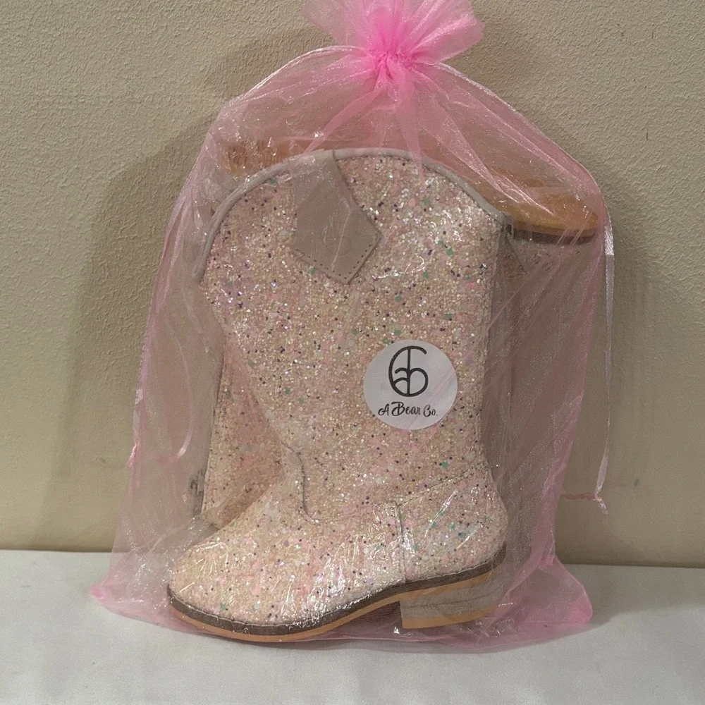 A Bear Co.Kids Glitter Boots - Cream